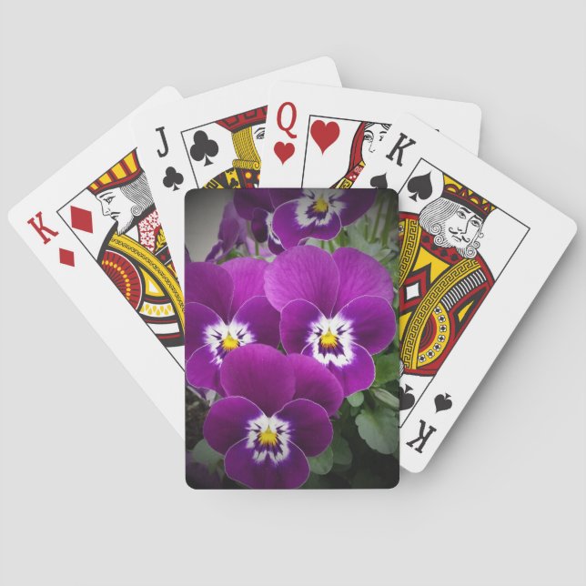 Purple Pansies Poker Cards (Back)