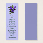 Purple Pansies, Serenity Prayer (Front & Back)