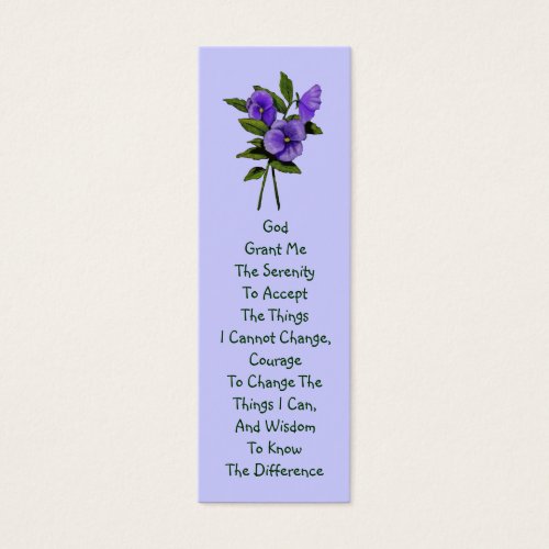 Purple Pansies, Serenity Prayer Business Card Templates