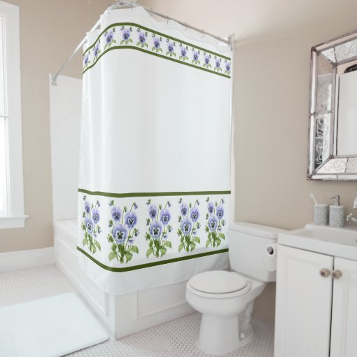 Purple Pansies Shower Curtain Zazzle