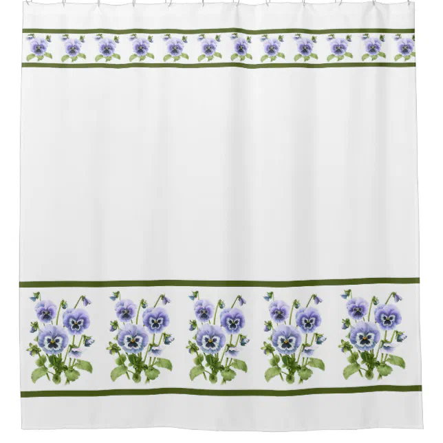 Purple Pansies Shower Curtain Zazzle
