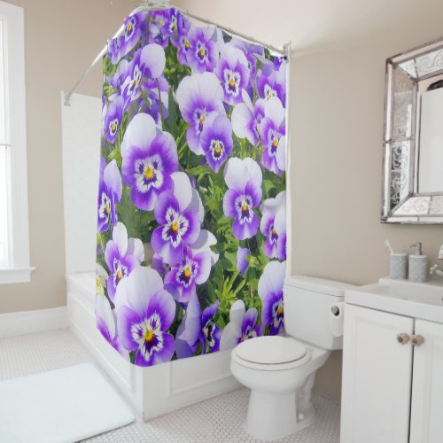 Purple Pansies Shower Curtain