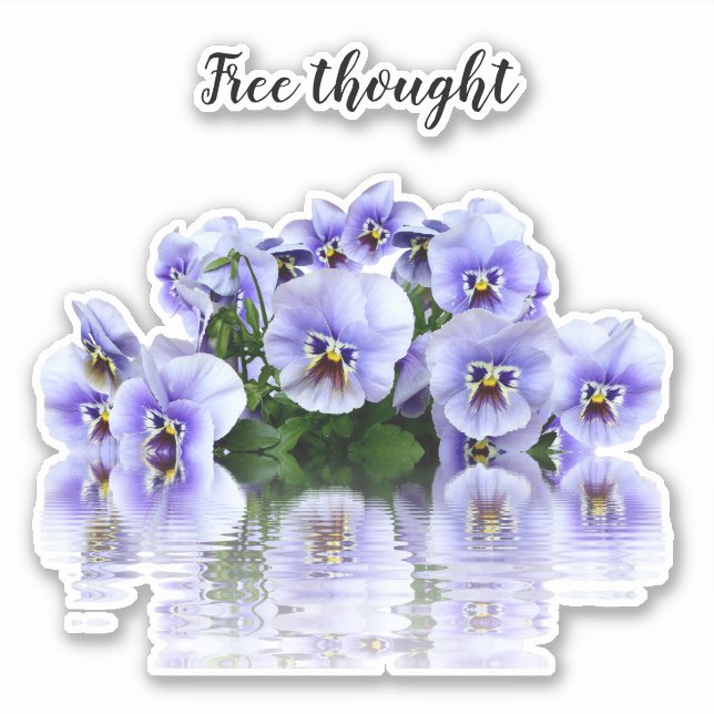 Purple Pansies Sticker (Front)