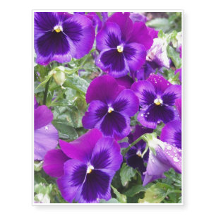 Purple Pansies Temporary Tattoos