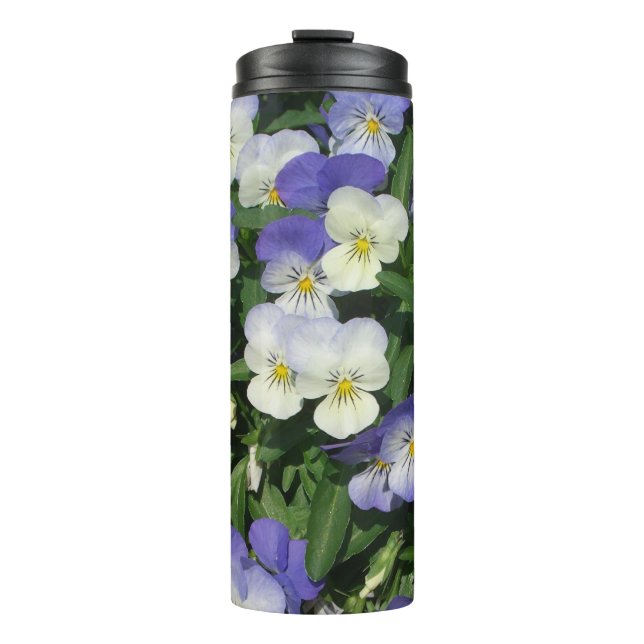 Purple Pansies Thermal Tumbler (Front)
