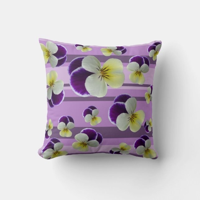 Purple pansies throw pillow (Front)