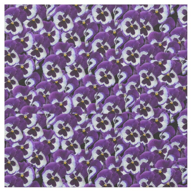 Purple Pansy Bouquet, Fabric (Close Up)
