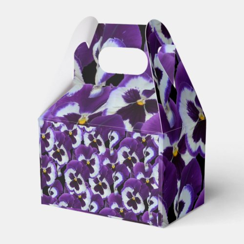 Purple Pansy Bouquet Favor Boxes