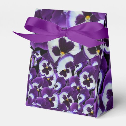 Purple Pansy Bouquet Favor Boxes