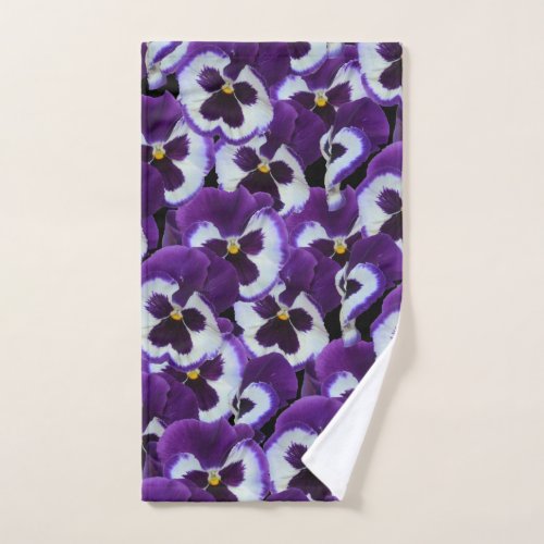 Purple Pansy Bouquet Hand Towel