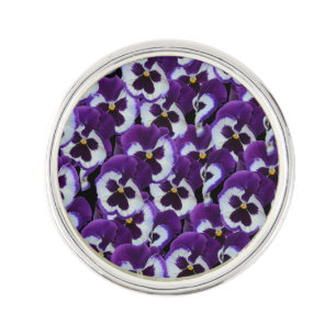 Purple Pansy Bouquet, lapel pin