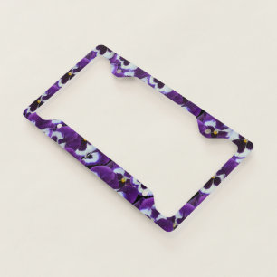 Purple Pansy Bouquet, License Plate Frame