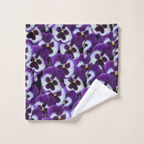 Purple Pansy Bouquet Wash Cloth