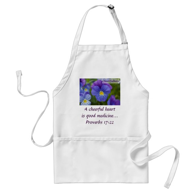 Purple Pansy - Cheerfulness Adult Apron (Front)