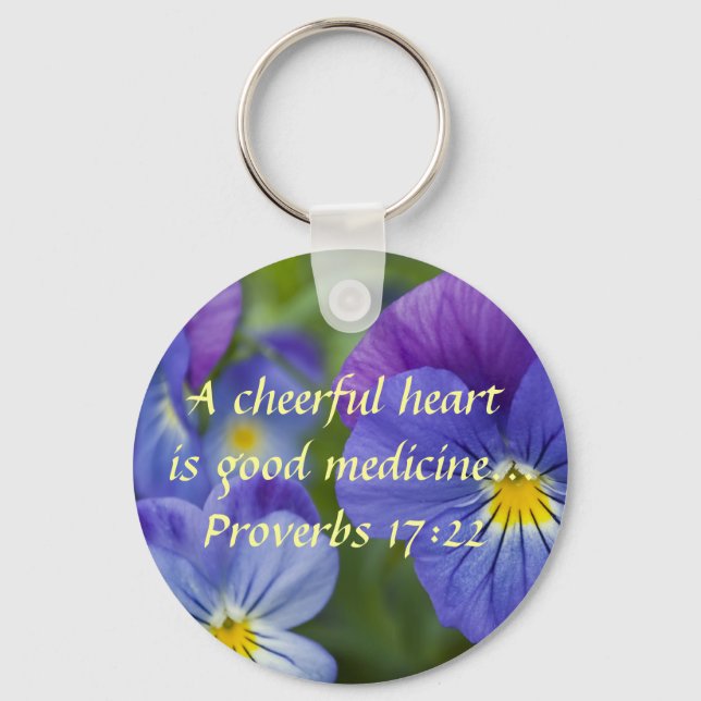 Purple Pansy - Cheerfulness Keychain (Front)