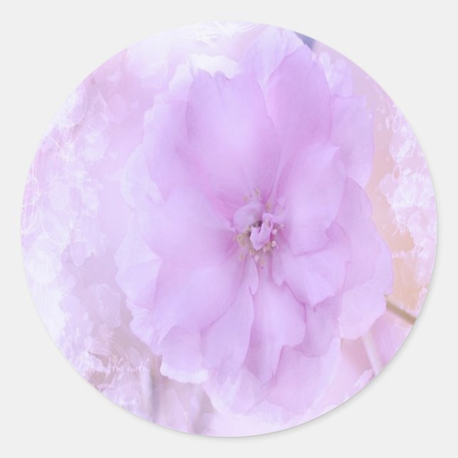 Purple Pansy Classic Round Sticker (Front)