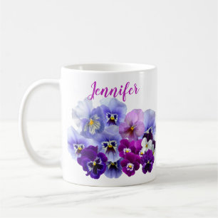 Purple Pansy Coffee Mug Floral