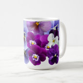 Purple Pansy Coffee Mug Floral Flower Cups (Front Right)