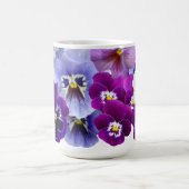 Purple Pansy Coffee Mug Floral Flower Cups (Center)