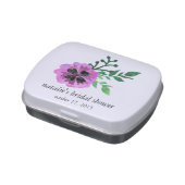 Purple Pansy Custom Bridal Shower Candy Favor Candy Tin (Side)