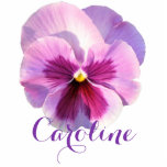 Purple Pansy Custom Name Cutout<br><div class="desc">A cut-out photo of a beautiful light purple pansy with a template for first name.</div>