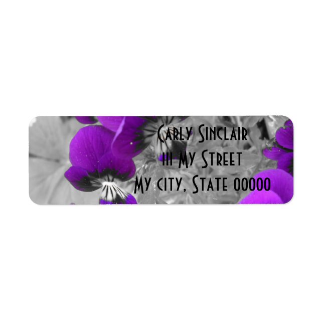 Purple Pansy Effect Label (Front)