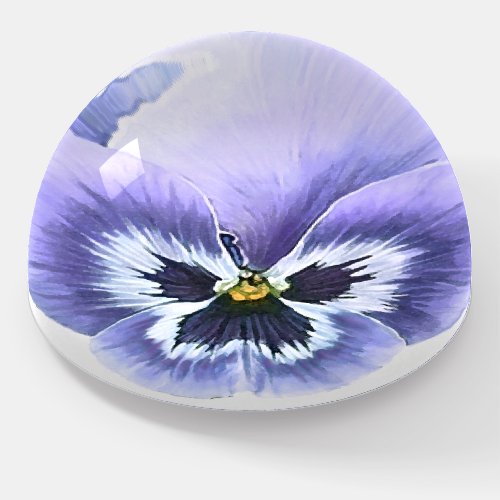 Purple Pansy Face Paperweight
