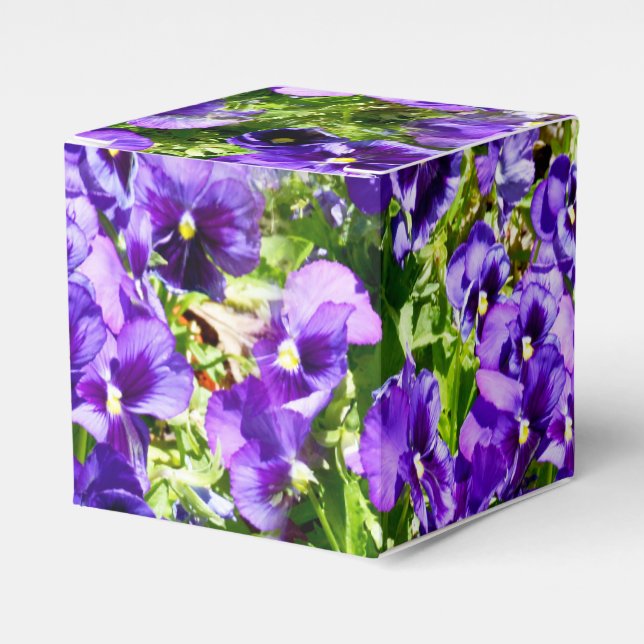 Purple Pansy Field, Favor Boxes (Front Side)