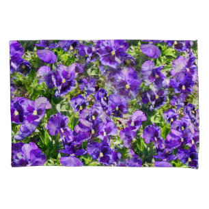 Purple Pansy Field, Lumbar Cushion Pillow Case