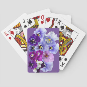 Purple Pansy Floral Playing Cards