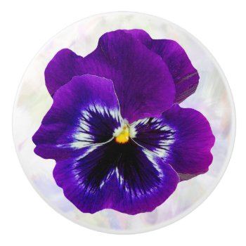 Purple Pansy Flower Ceramic Knob by AutumnRoseMDS at Zazzle