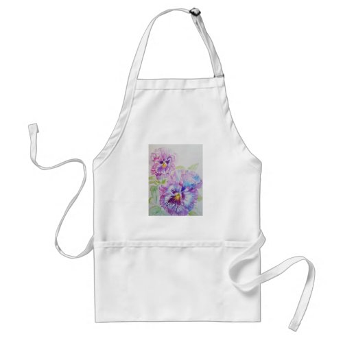 Purple Pansy Flower Floral Art Kitchen Apron