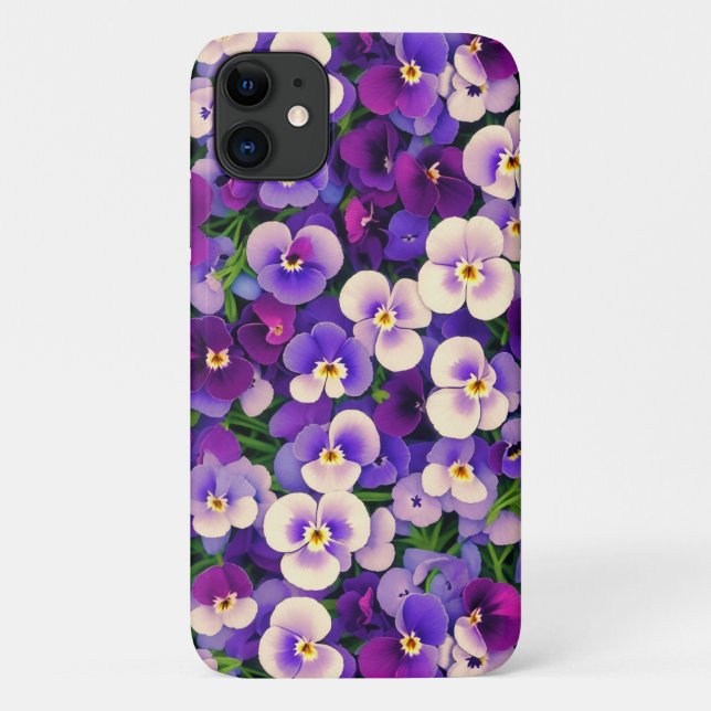 Purple Pansy Flower Phone Case (Back)