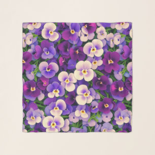 Purple Pansy Flower Scarf