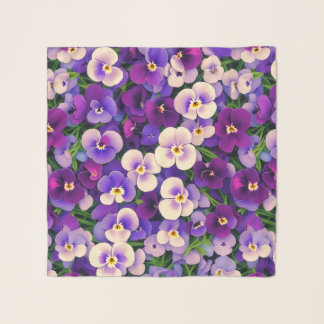 Purple Pansy Flower Scarf