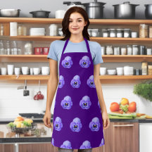 Purple Pansy Flower Seamless Pattern on Apron
