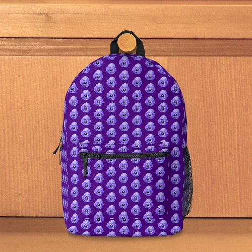Purple Pansy Flower Seamless Pattern on Backpack