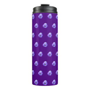 Purple Pansy Flower Seamless Pattern on Thermal Tumbler