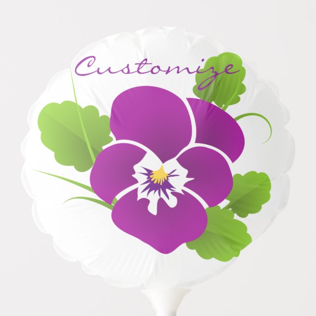 Purple Pansy Flower Thunder_Cove Balloon (Front)