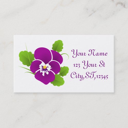 Purple Pansy Flower Thunder_Cove Business Card