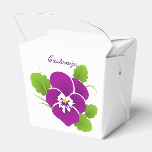 Purple Pansy Flower Thunder_Cove Favor Boxes