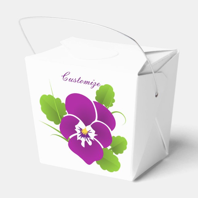 Purple Pansy Flower Thunder_Cove Favor Boxes (Back Side)