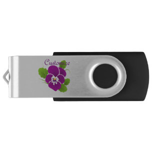 Purple Pansy Flower Thunder_Cove Flash Drive