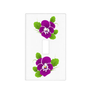 Purple Pansy Flower Thunder_Cove Light Switch Cover