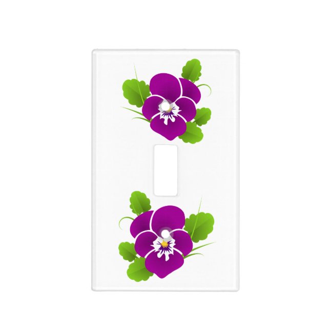 Purple Pansy Flower Thunder_Cove Light Switch Cover (Front)