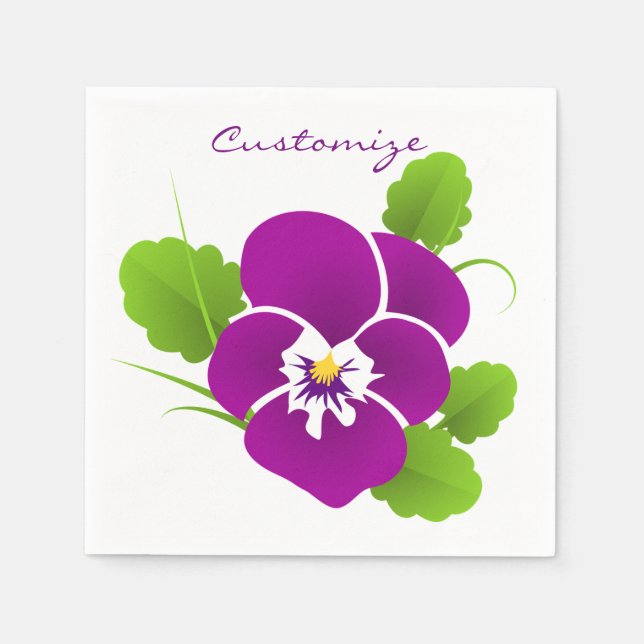 Purple Pansy Flower Thunder_Cove Napkins (Front)