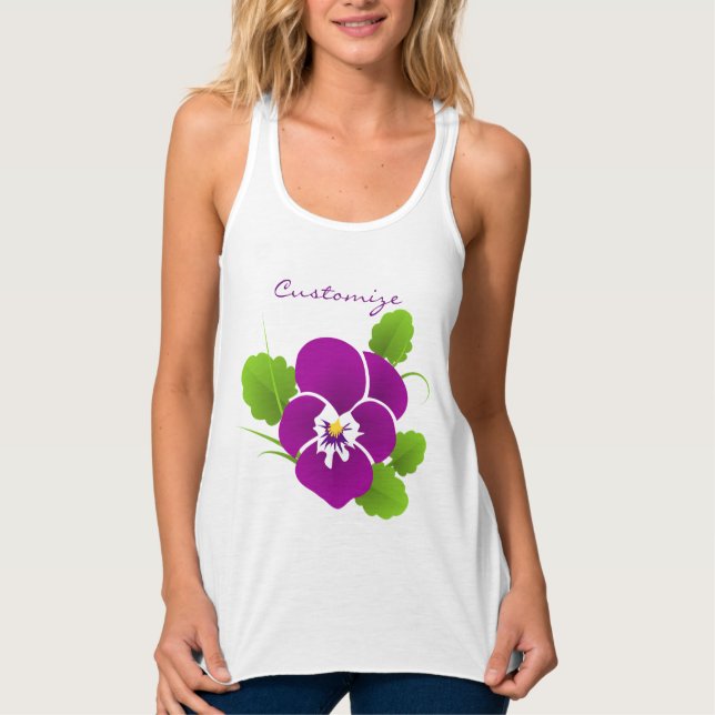 Purple Pansy Flower Thunder_Cove Tank Top (Front)