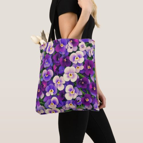 Purple Pansy Flower Tote Bag
