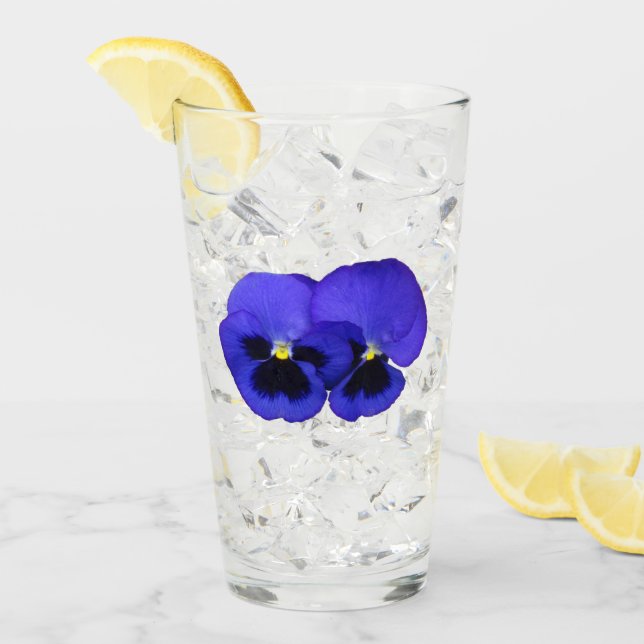 Purple Pansy Flowers Floral Glass (Front Ice)