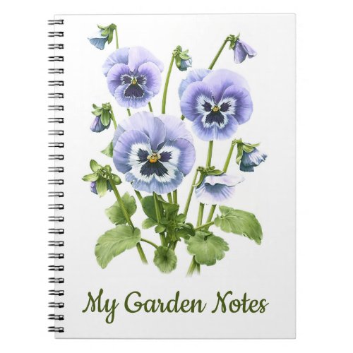 Purple Pansy Flowers Personalized Notebook